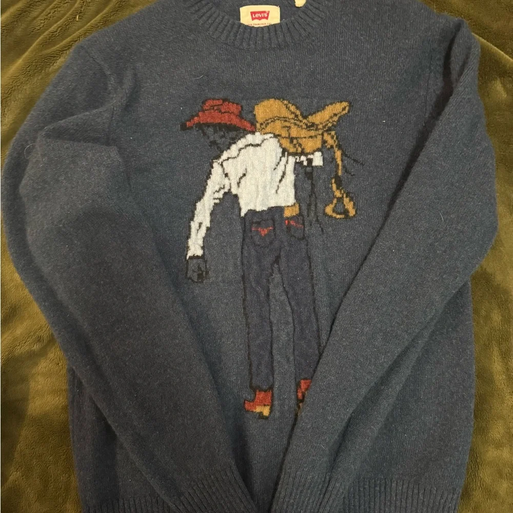 Levi's Dark Blue Sweater with Cowboy Graphic‎ - Picture 3 of 5